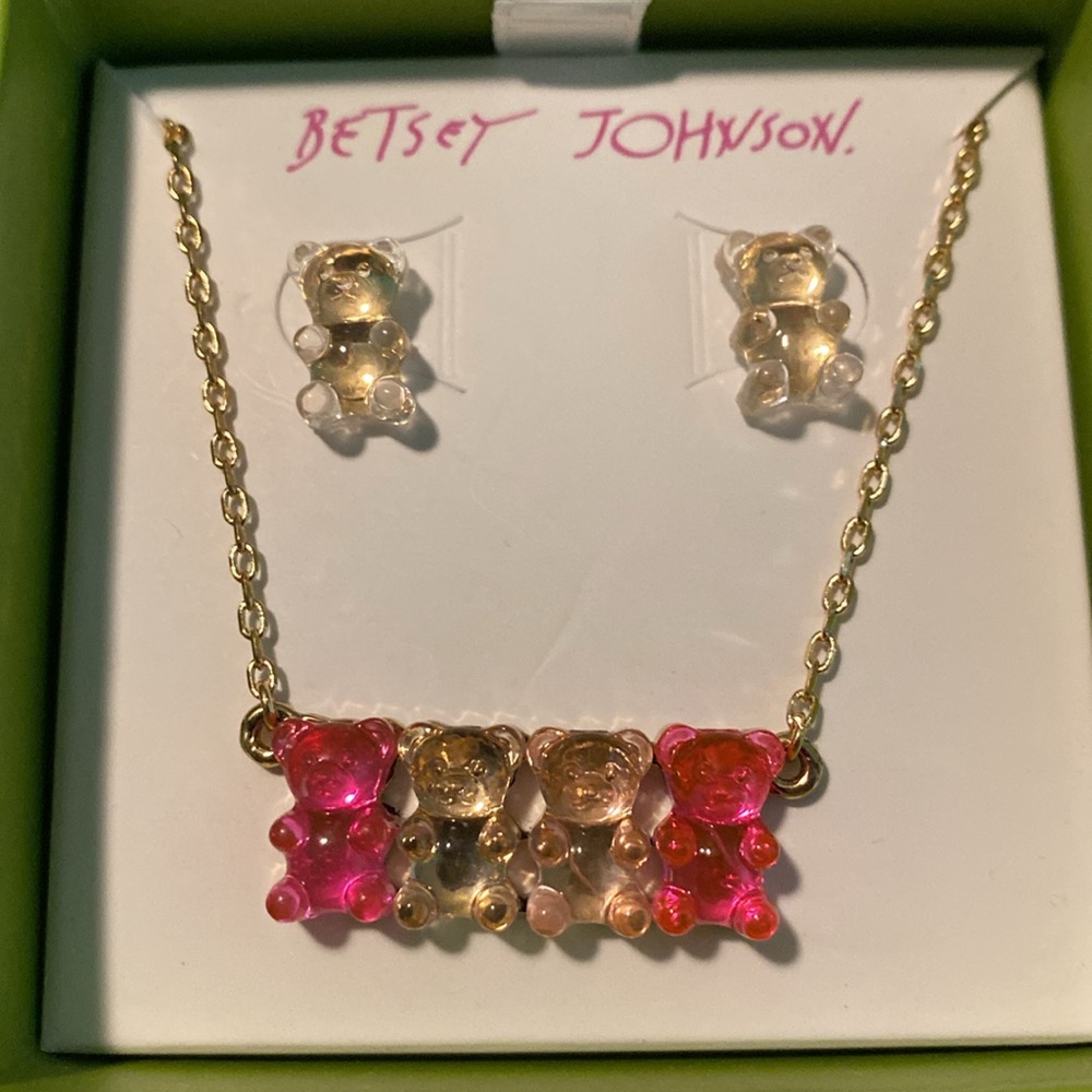 Betsey Johnson Gummy Bears Necklace & Earrings
Pink Shades. - Picture 2 of 3